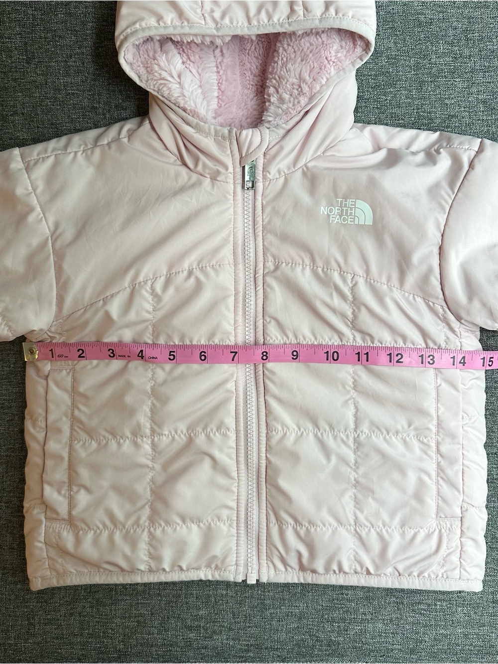 The North Face Reversible Shasta Full Zip Hooded Jacket Coat Pale Blossom Pink - Picture 9 of 15